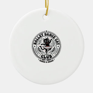 Ballet Dance Cat Pet Lover Shirt Art - Ballet Danc Ceramic Tree Decoration