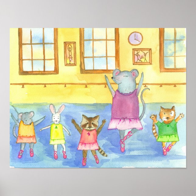 Ballet Dance Class Animals Poster (Front)