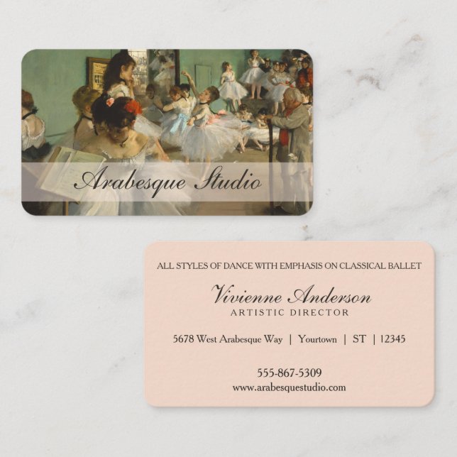 Ballet Dance Class | Edgar Degas | Vintage Business Card (Front/Back)