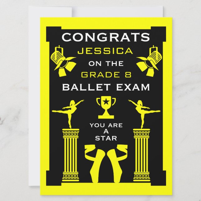 Ballet Dance Congratulations Card (Front)