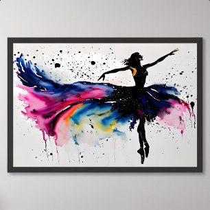ballet dance girl ballerina watercolor painting poster