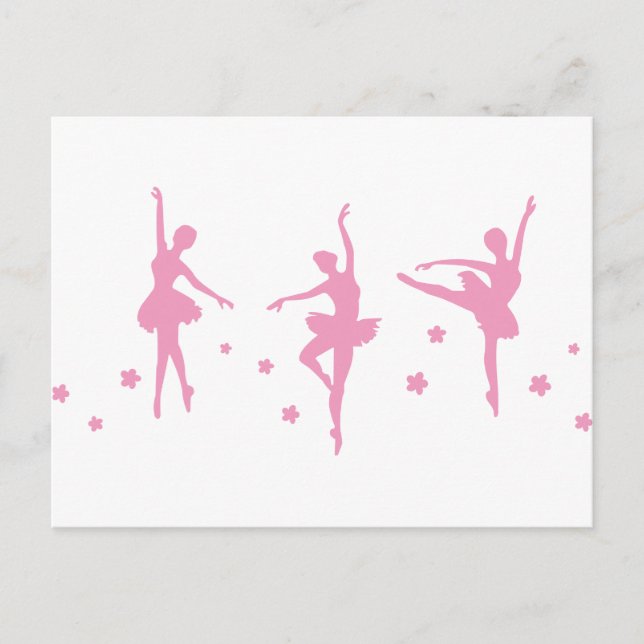 Ballet Dance Girls Pink Women Fancy Fun Party Show Postcard (Front)