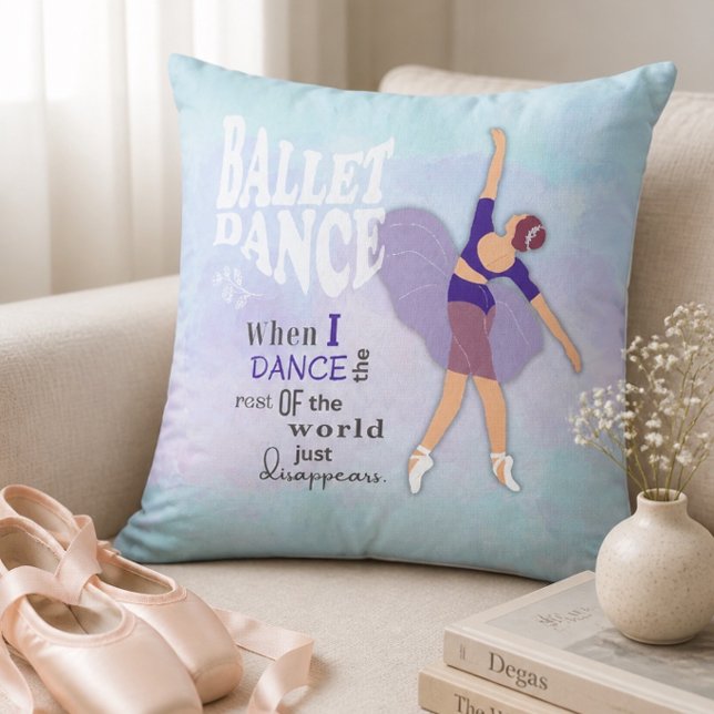 Ballet Dance Inspirational Square Throw Pillow (Creator Uploaded)