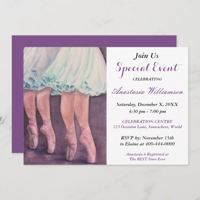 BALLET DANCE PARTY EVENT INVITE (Front/Back)