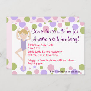 Ballet Dance Party Invitation