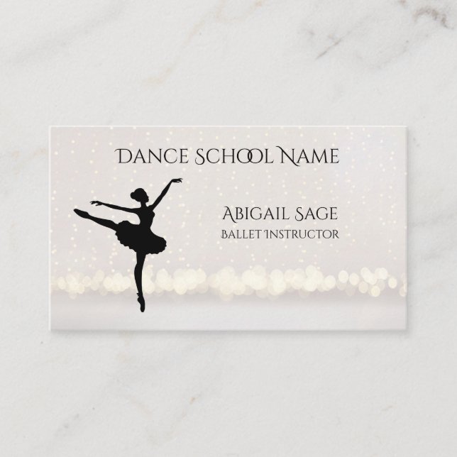 Ballet Dance School Professional Dancer Custom Business Card (Front)