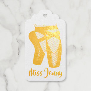 Ballet Dance Teacher Ballerina Toe Pointe Shoes Gift Tags
