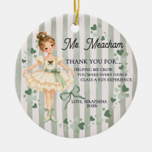 Ballet Dance Teacher Thank You Ceramic Tree Decoration