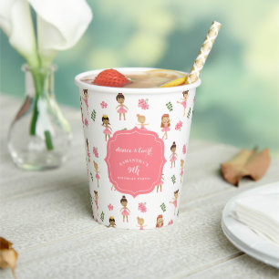 Ballet Dance & Twirl Pink Ballerina Birthday Paper Cups