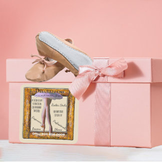 Ballet Dance Wood Square Sticker