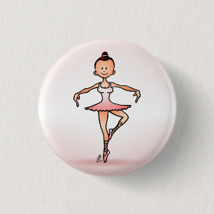 Ballet dancer 3 cm round badge