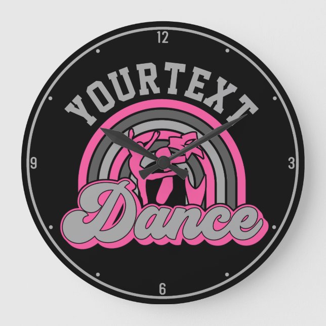 Ballet Dancer ADD TEXT Classic Dance Performer Large Clock (Front)
