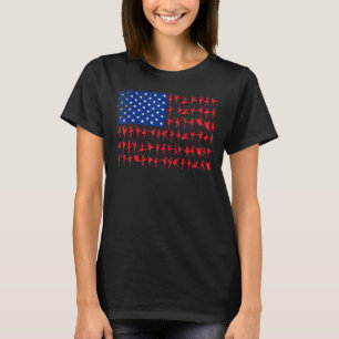 Ballet Dancer American Flag July 4th Us Flag T-Shirt