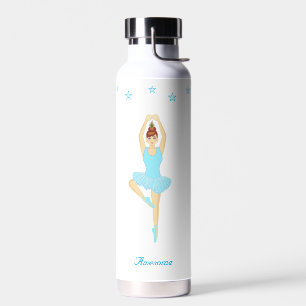 Ballet Dancer and Stars on White Water Bottle