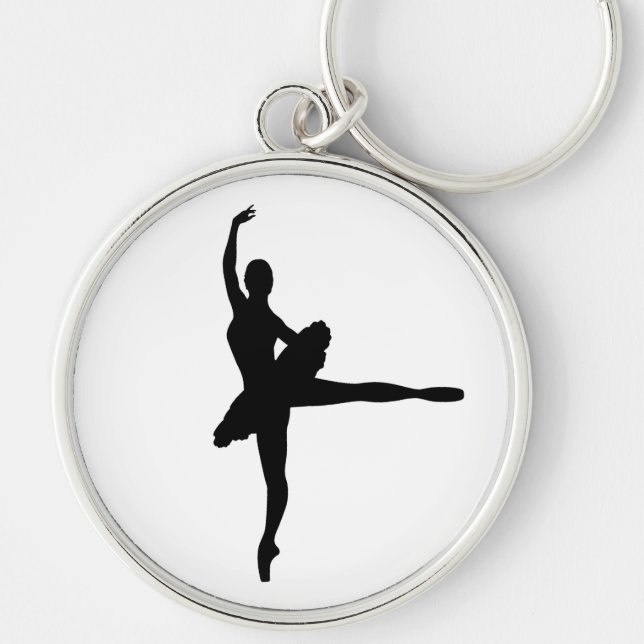 BALLET DANCER Arabesque (Ballerina silhouette) v2 Key Ring (Front)