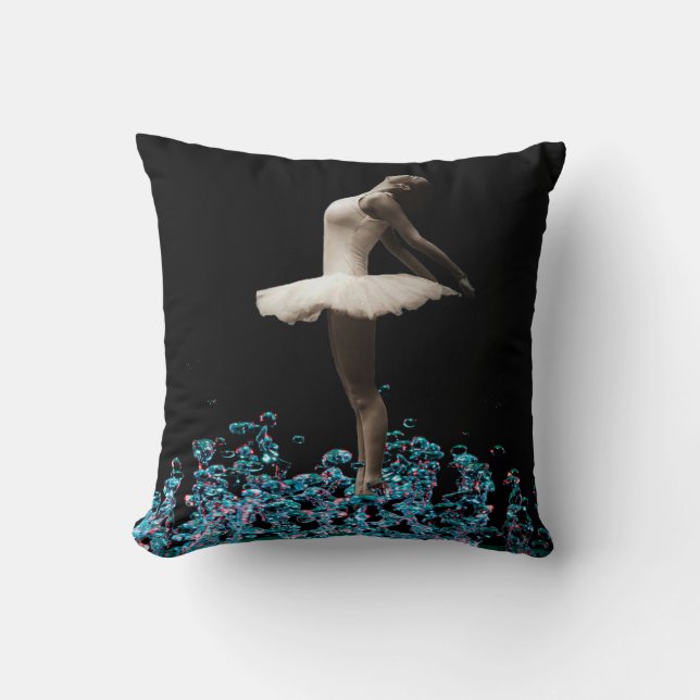 Ballet Dancer Ballerina Dancing On Water Cushion (Front)