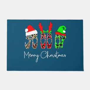 Ballet Dancer Ballerina Merry Christmas Xmas Point Doormat