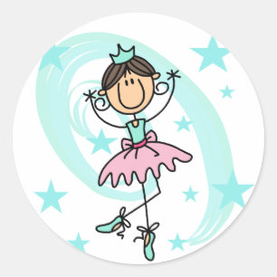 Ballet Dancer - Brown T-shirts and Gifts Classic Round Sticker