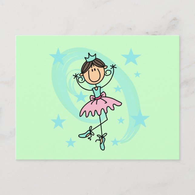 Ballet Dancer - Brown T-shirts and Gifts Postcard (Front)