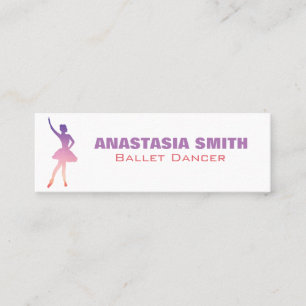 Ballet dancer business card in modern ombre design