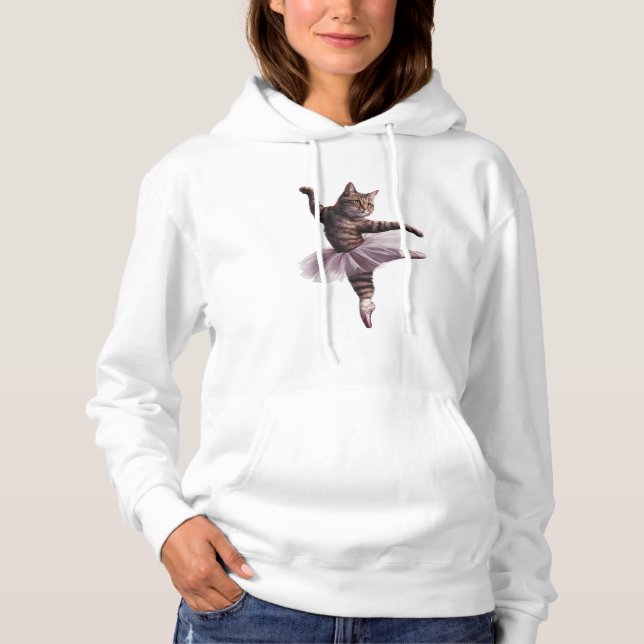 Ballet Dancer Cat  Hoodie (Front)