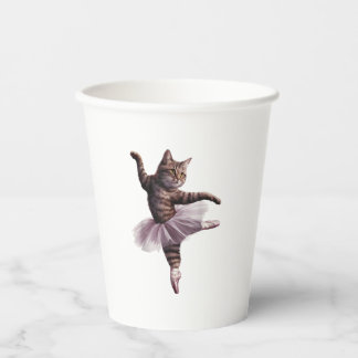 Ballet Dancer Cat  Paper Cups