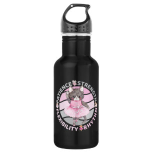Ballet Dancer Cat Patience Strength Flexibility 532 Ml Water Bottle