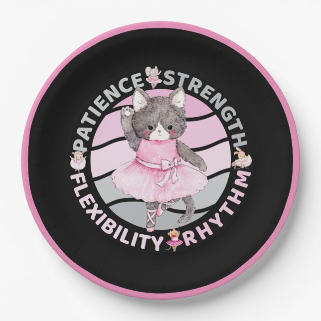 Ballet Dancer Core Values - Ballerina Paper Plate (Front)