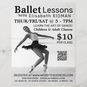 Ballet Dancer, Dance Lesson Advertising Flyer