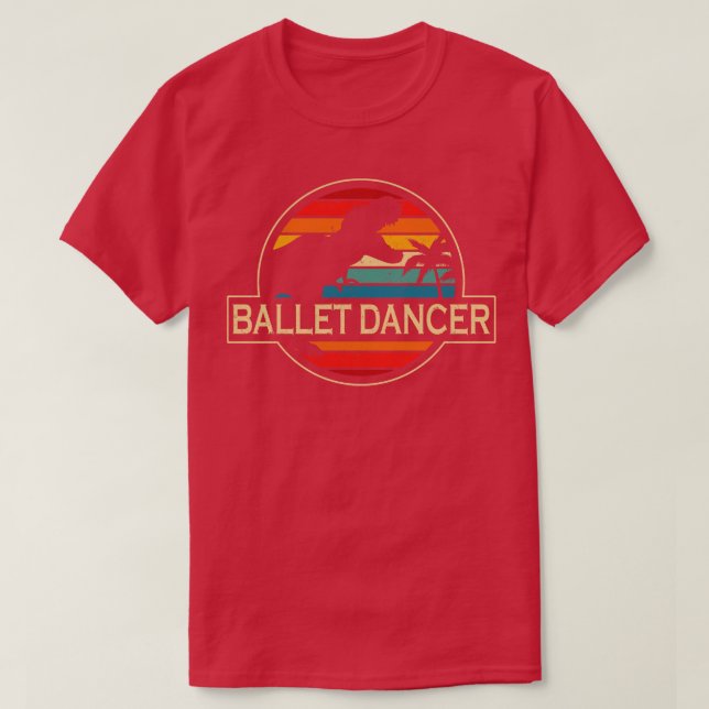 Ballet Dancer Dinosaur T-Shirt (Design Front)