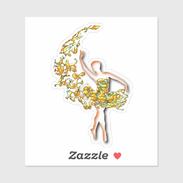 Ballet Dancer Fire Ballerina Sticker (Sheet)