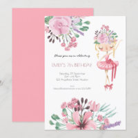 Ballet Dancer Florals Girl 7th Birthday Party
