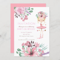 Ballet Dancer Florals Girls 6th Birthday Party