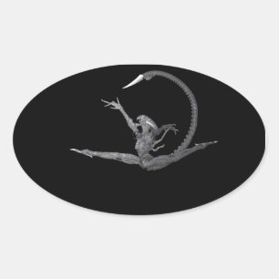 Ballet Dancer From Outer Space Oval Sticker