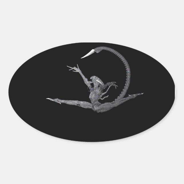 Ballet Dancer From Outer Space Oval Sticker (Front)
