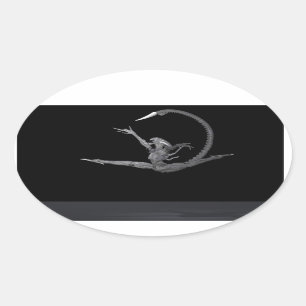 Ballet Dancer From Outer Space Oval Sticker