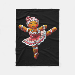 Ballet Dancer Gingerbread Christmas Dance Teacher  Fleece Blanket