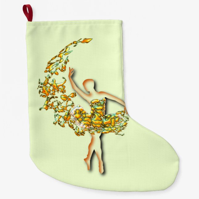 Ballet Dancer Girl Christmas Stocking (Front)