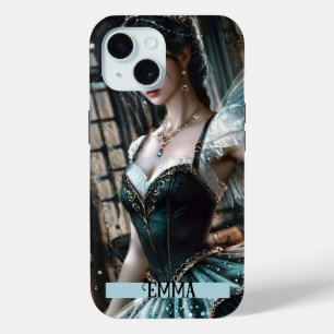 Ballet Dancer Green TuTu & Fairy Wings Custom Name iPhone 15 Case