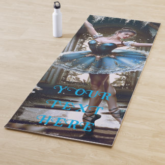 Ballet Dancer in a Blue Tutu Custom Double Sided Yoga Mat