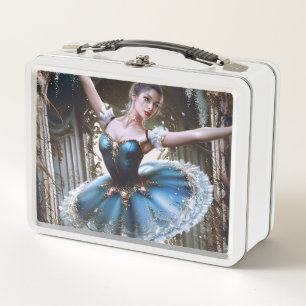 Ballet Dancer in a Blue Tutu Metal Lunch Box