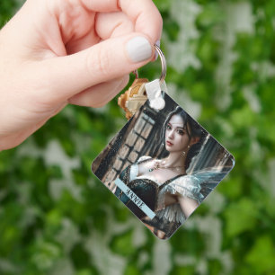 Ballet Dancer in a Green TuTu And Fairy Wings Key Ring