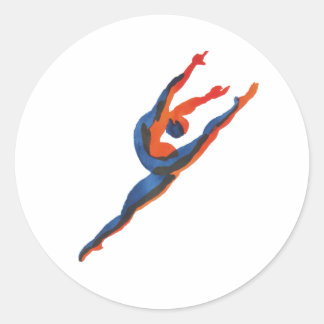 Ballet Dancer Leaping Classic Round Sticker