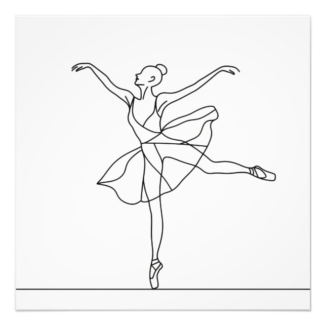 Ballet Dancer Line Art Photo Print (Front)