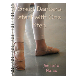 BALLET DANCER NOTEBOOK. PERSONAL GREAT DANCERS SPIRAL NOTEBOOK