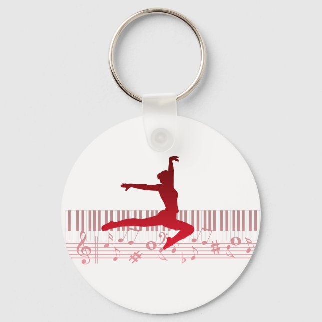 Ballet dancer on a keyboard      key ring (Front)