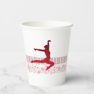 Ballet dancer on a keyboard          paper cups
