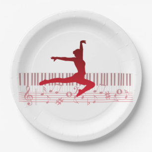 Ballet dancer on a keyboard    paper plate