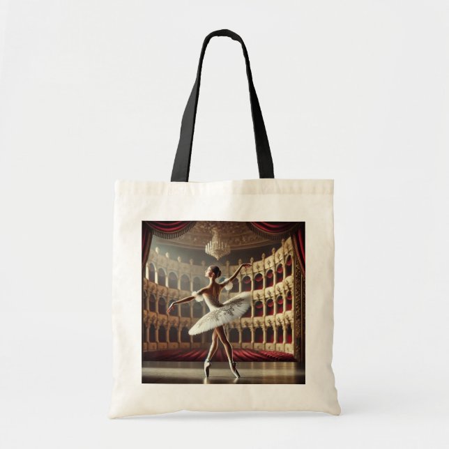 Ballet Dancer on stage Tote Bag (Front)