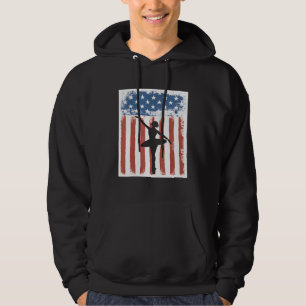 Ballet Dancer Patriotic American Flag 4th Of July Hoodie
